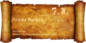 Toldy Margit névjegykártya