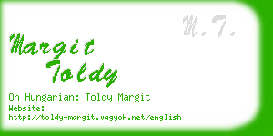 margit toldy business card